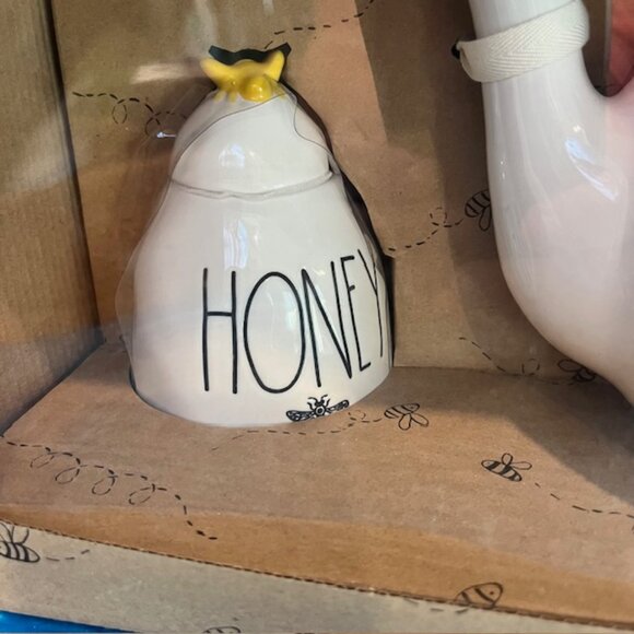 Rae Dunn Queen Bee Teapot & Honey Pot Set NIB - Picture 3 of 7